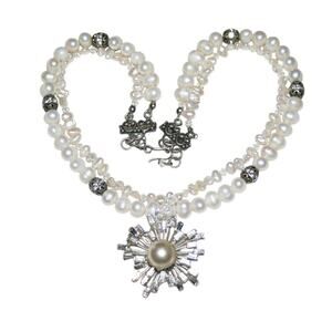 Vintage Genuine Freshwater Pearl Necklace with Sterling Silver Clasp